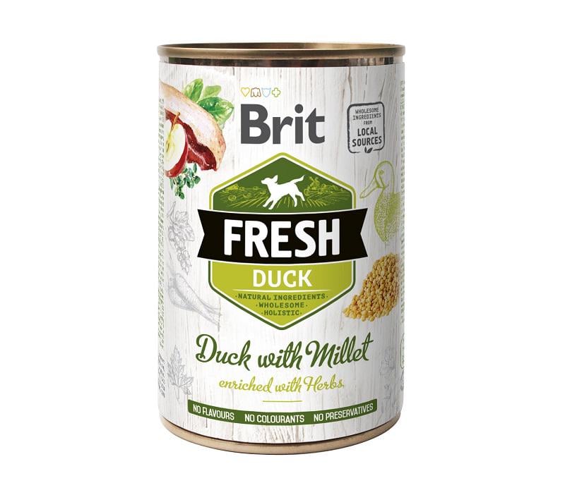 Корм для собак влажный Brit Fresh с уткой и пшеном 400 г (6389)