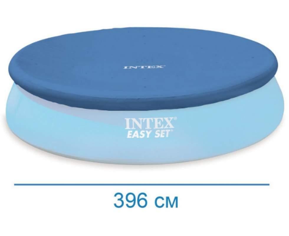 Тент для басейна Intex с надувным ковриком 396 см Синий - фото 2