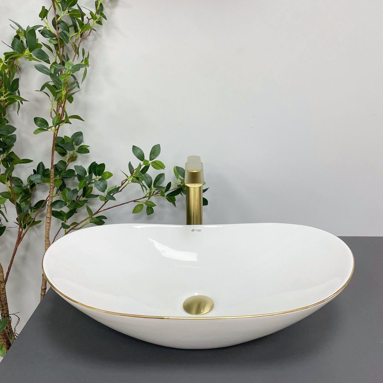 Умивальник накладний VBI TURIN White/Gold Edge (2808389621)