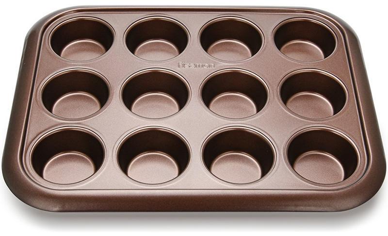 Форма для кексів і маффінів Fissman Chocolate 38x30x3,5 см 12 осередків (FN-5650)