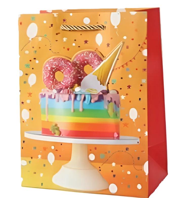 Подарунковий пакет Stenson R33235-L Birthday cake 3D 30х41,5х12 см