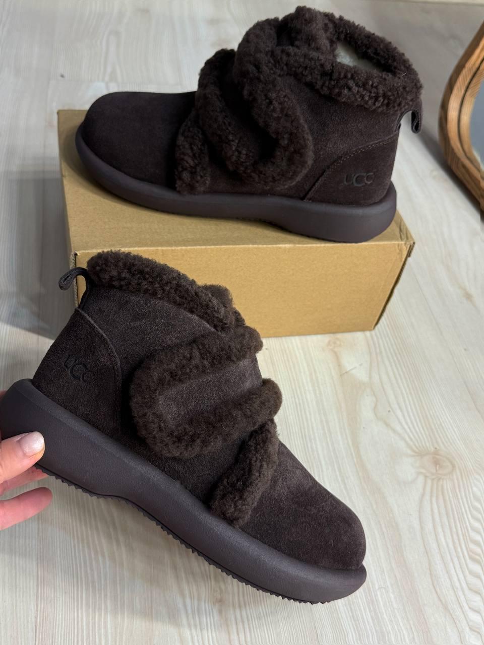 Ботинки женские Hengji 13-6 угги замшевые на меху с опушкой р. 38 Коричневый (5651) - фото 6 Ботинки женские Hengji 13-6 угги замшевые на меху с опушкой р. 38 Коричневый (5651) - фото 6