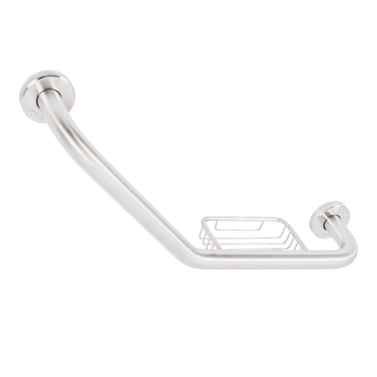 Поручень с мыльницей Valeso NES-T447 изогнутый из нержавеющей стали 500 мм Хром (PLTM-SP000046026)