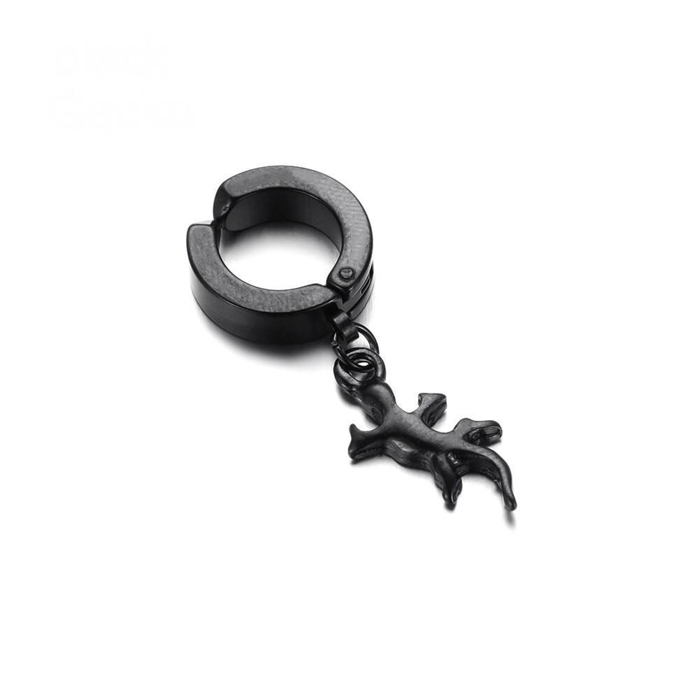 Сережка кліпс з ящіркою зі сталі 1 шт. Чорний (1355096388)