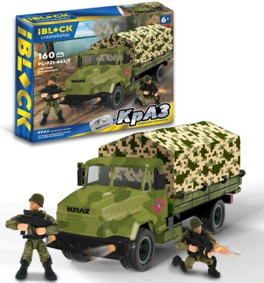 Конструктор Iblock Армия КрАЗ с тентом 160 дет.