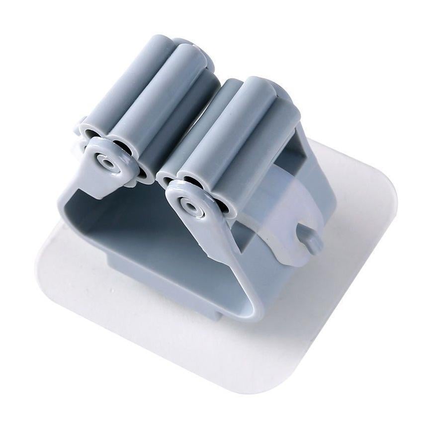 Тримач для швабри та щітки пластиковий з самоклеючою основою Cірий (U9420)