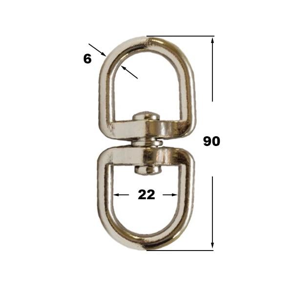 Вертлюг петля-петля никелированная 6,0 мм (2224) - фото 3 Вертлюг петля-петля никелированная 6,0 мм (2224) - фото 3