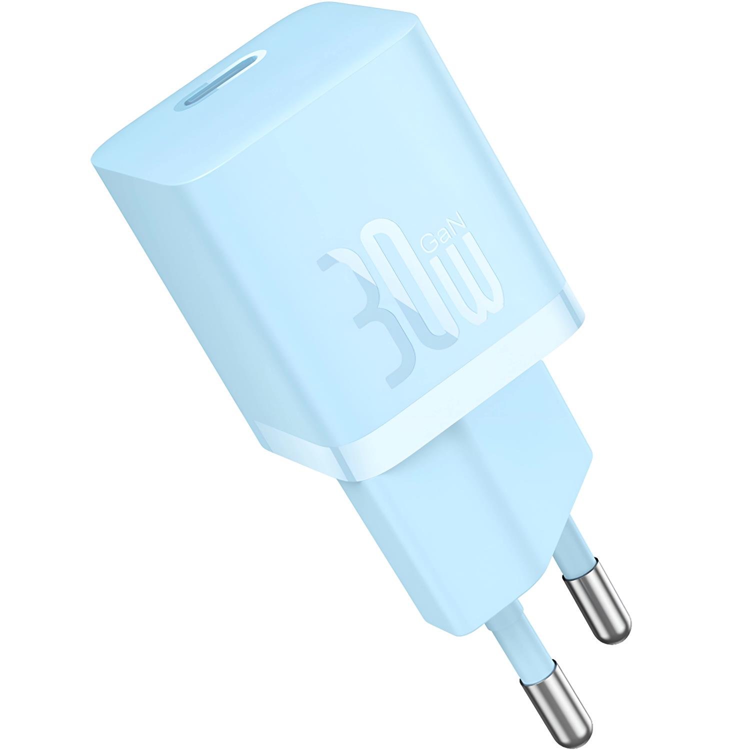 Зарядний пристрій мережевий BASEUS GaN5 Fast Charger mini 1C 30W з кабелем Type-C to Type-C 100W 1 м P10110902313-00 Galaxy Blue