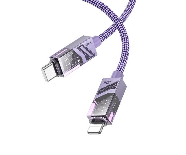 Кабель USB Borofone BU42 Octavia PD27W 3A Type-C to Lightning 1,2 м Violet Кабель USB Borofone BU42 Octavia PD27W 3A Type-C to Lightning 1,2 м Violet