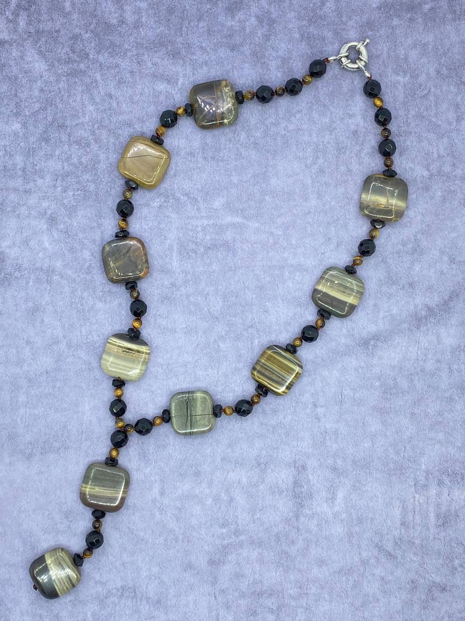 Бусы агат 46 см Зеленый (1324)