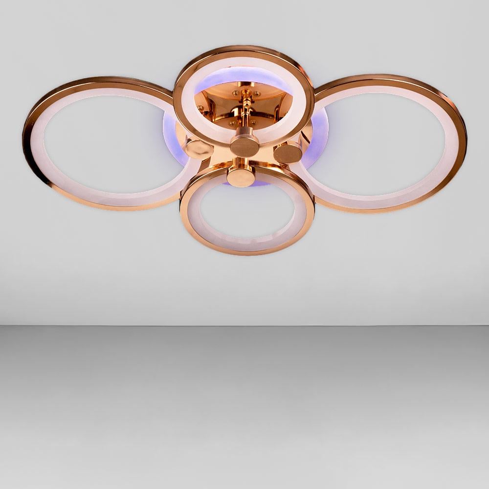 Люстра потолочная светодиодная Light House SL-18184/2/2 FG/RGB Dimmer 3000-6000К 112W 90х610х410 мм Золотой