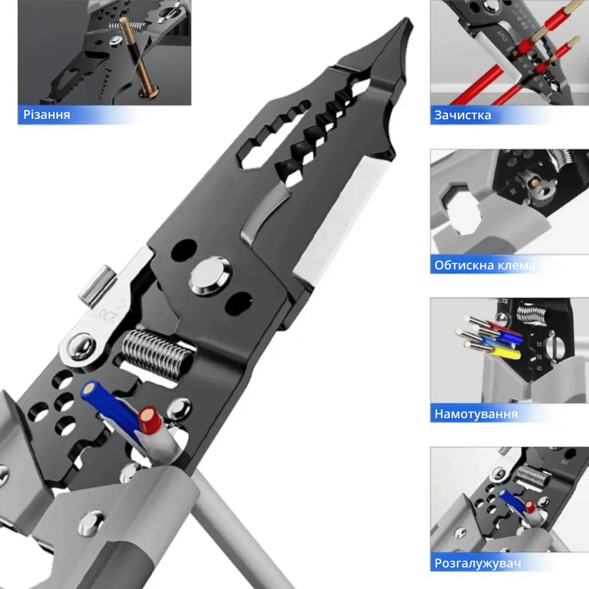 Мультитул стриппер 28в1 для зняття ізоляції/намотування/обрізання - фото 3