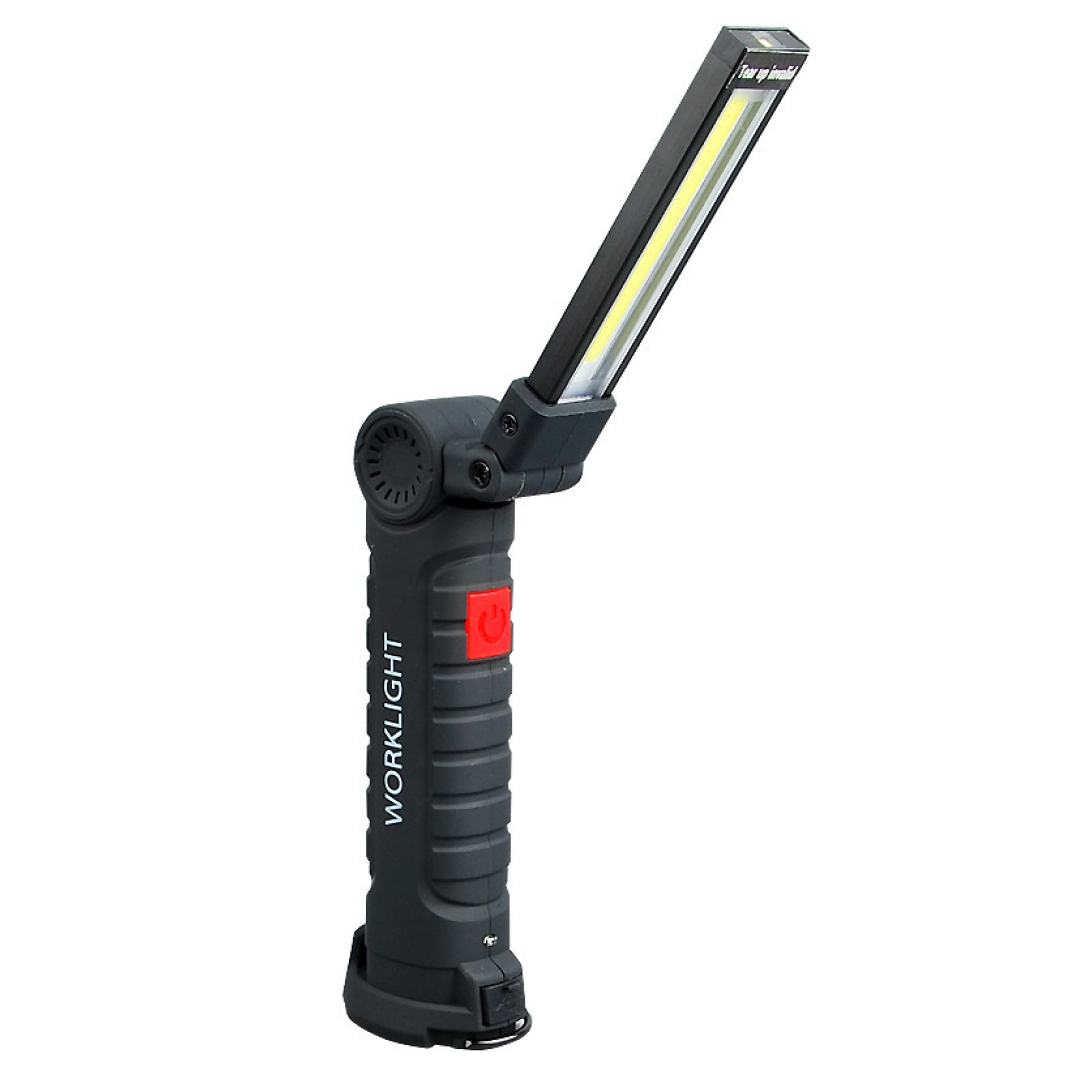 Фонарь светодиодный WORKLIGHT W52 180º + 180º магнит/зажим/крюк SMD и COB White/Red Black