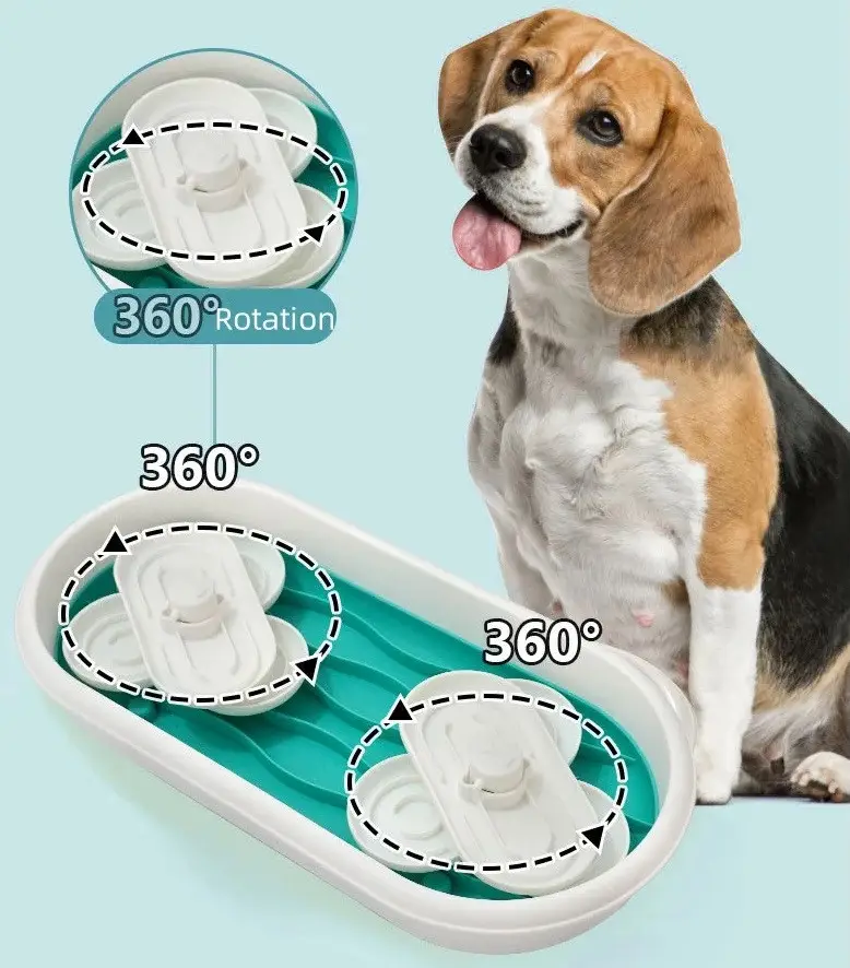 Годівниця лабіринт Slow Food Bowl For Pets для повільного годування тварин подвійна (29370119) - фото 8