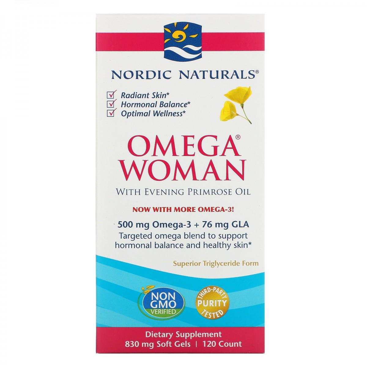 Жирні кислоти Nordic Naturals Omega Woman з олією примули вечірньої для жінок 120 капсул (NOR-01780)