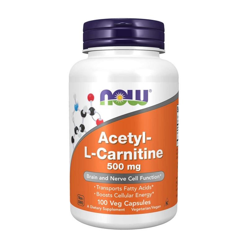 Жиросжигатель L-карнитин NOW Acetyl-L-Carnitine 500 mg 100 вег. капс.