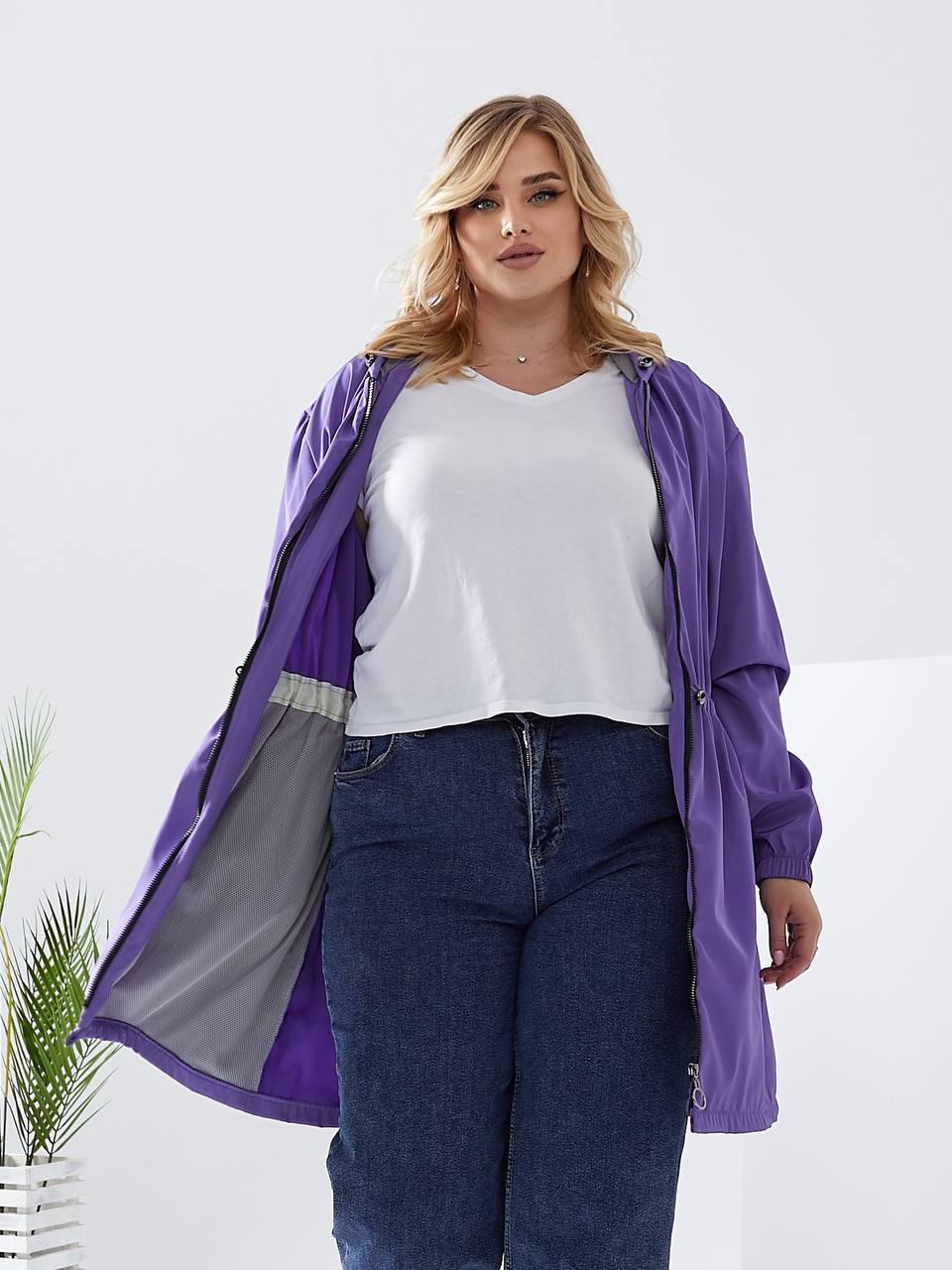 Плащ демісезонний Aiza А102 з капюшоном р. 42-44 Фіолетовий (11719157) - фото 5