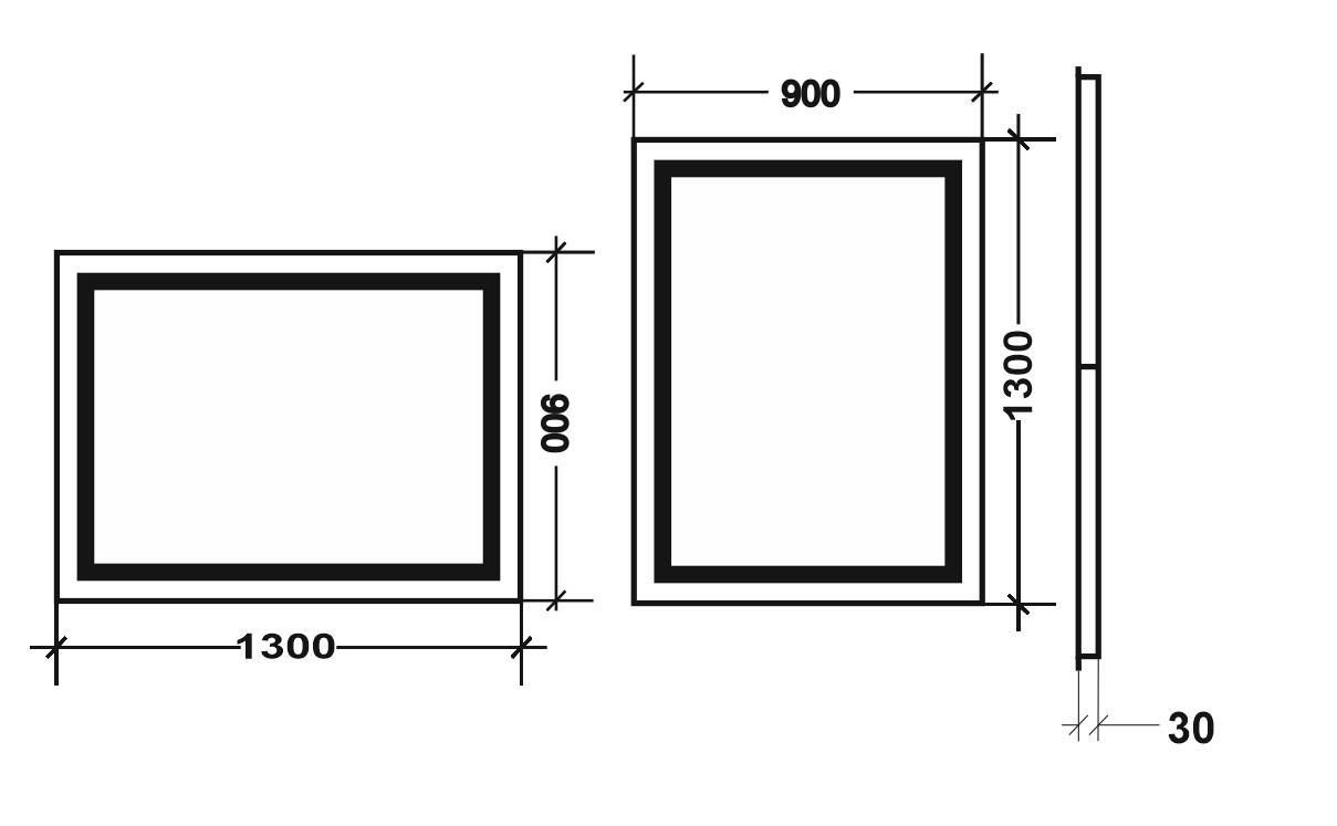 Дзеркало з LED підсвічуванням для ванної кімнати Еджи 900х1300 мм (ADGY-900х1300) - фото 6