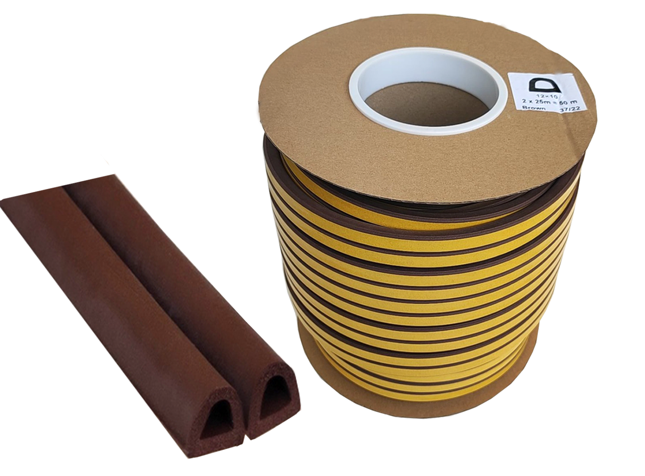 Ущільнювач для вікон та дверей STOMIL D-профіль 12х10 мм Коричневий - фото 2 Ущільнювач для вікон та дверей STOMIL D-профіль 12х10 мм Коричневий - фото 2