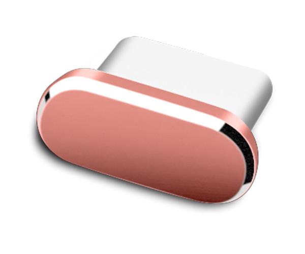 Заглушка металлическая Type-C на смартфон для защиты от пыли и грязи Розовый