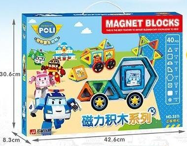Конструктор магнітний Робокар Полі 3511 40 деталей (14412261) - фото 2 Конструктор магнітний Робокар Полі 3511 40 деталей (14412261) - фото 2