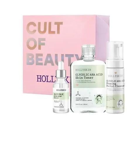 Подарочный набор косметики по уходу за лицом Hollyskin Glycolic AHA Acid Basic Care
