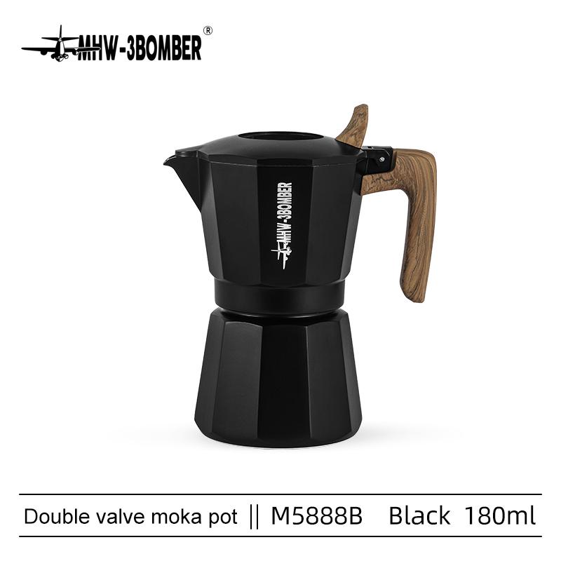 Гейзерная кофеварка с двойным клапаном MHW-3BOMBER Double Valve Moka Pot 180 мл Black (M5888B) - фото 8