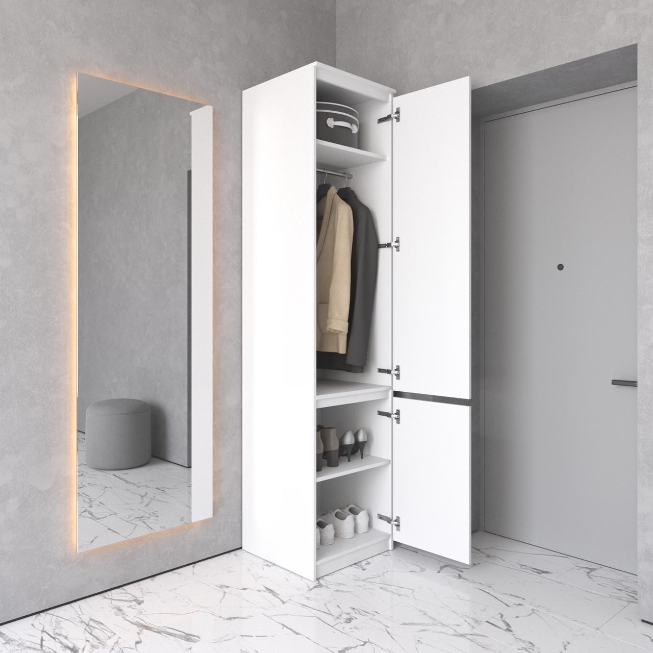 Шафа-пенал Вайс R-21 502х500х2110 мм Бетон/Білі планки (30771446) - фото 4 Шафа-пенал Вайс R-21 502х500х2110 мм Бетон/Білі планки (30771446) - фото 4