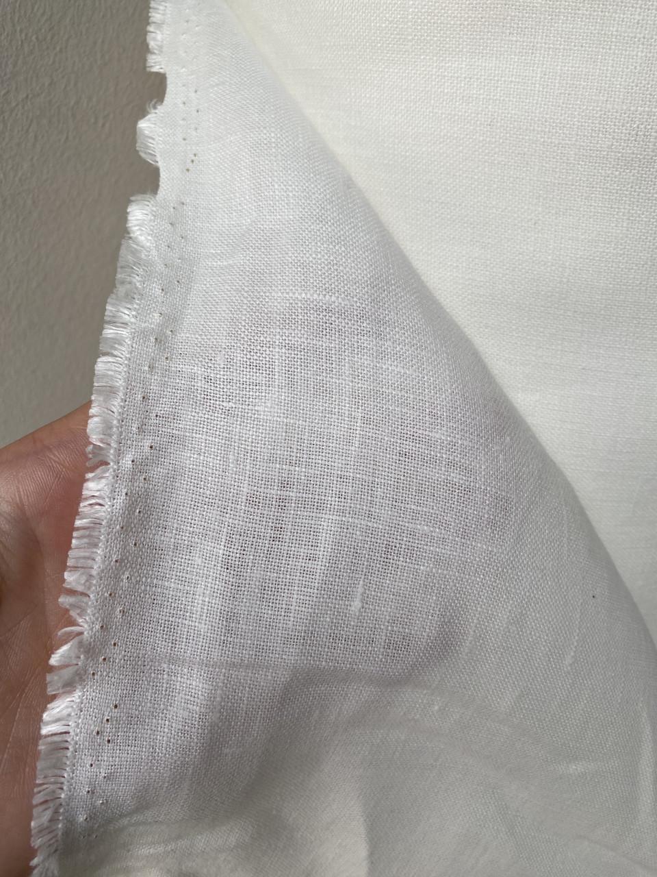 Ткань Linen Plus скатерна 100% лен Белый с молочным отливом 0/0 - фото 5