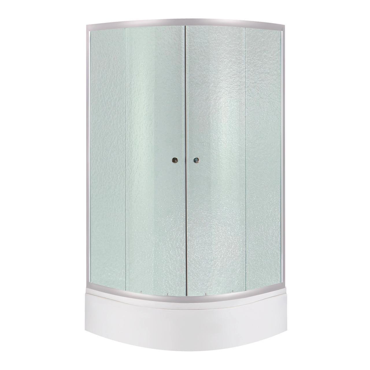 Душевая кабина Latwa SC90x90.SAT.MID.FR полукруглое стекло Frost 4 мм/душевой поддон Kapielka ST90x90x26 см с панелью Lidz (2552208739)
