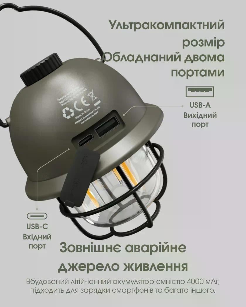 Ліхтар кемпінговий зPower Bank Nitecore LR40 USB Type-C Зелений (27831833) - фото 10