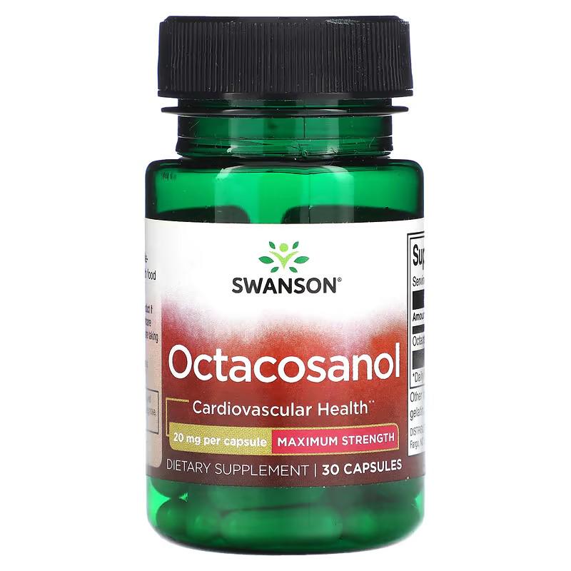 Октакозанол Swanson Octacosanol Maximum Strength 20 mg 30 капс.