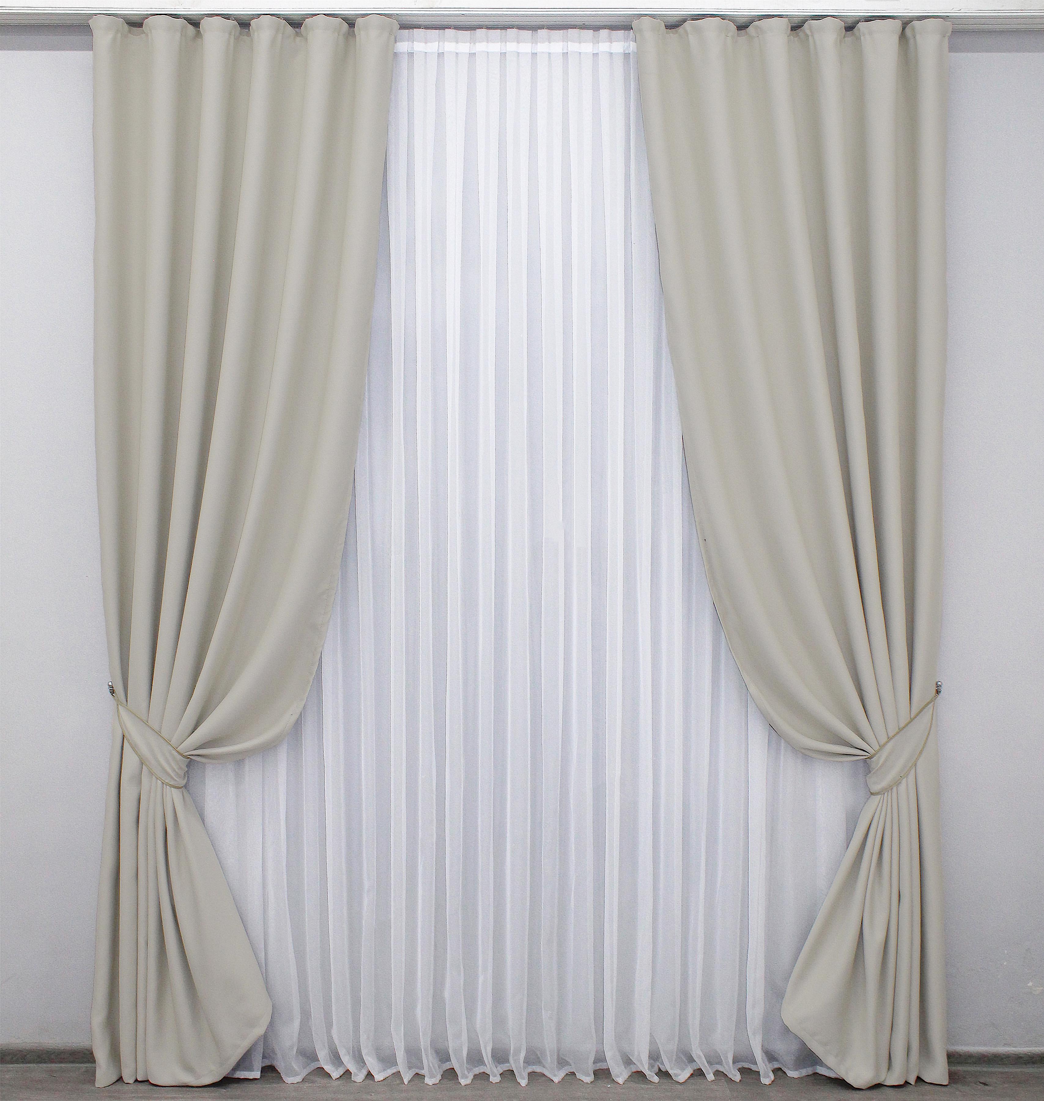 Комплект готових штор VR-Textil Блекаут Bagema Rvs № 1291ш 150х270 см 2 шт. Холодний бежевий (33-0146) - фото 1 Комплект готових штор VR-Textil Блекаут Bagema Rvs № 1291ш 150х270 см 2 шт. Холодний бежевий (33-0146) - фото 1