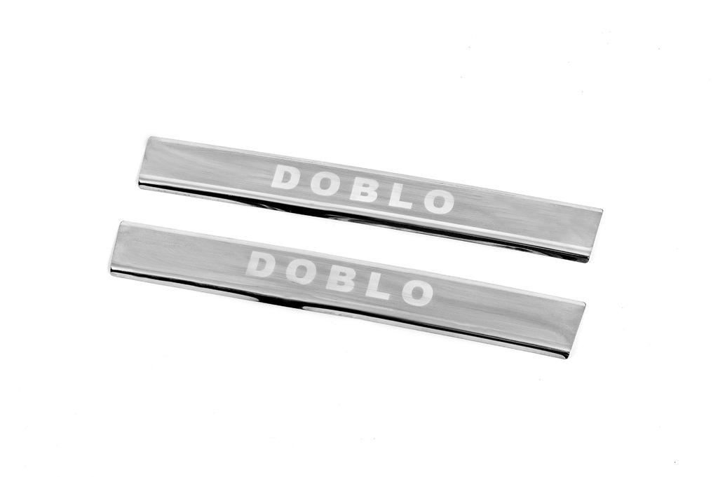 Накладки на дверные пороги V3 Carmos для Fiat Doblo I 2005-2010 гг. нержавеющая сталь Хром