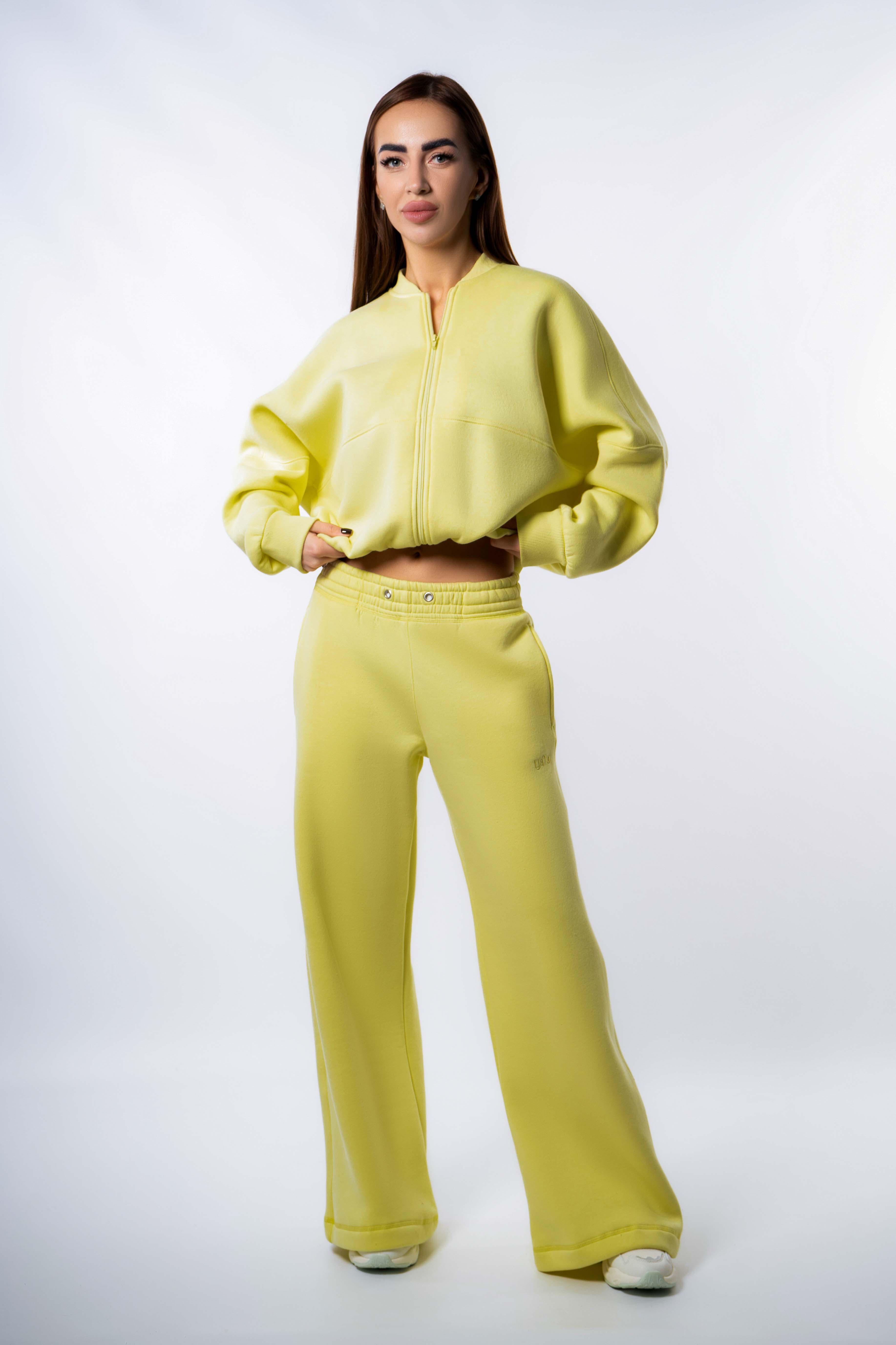 Cпортивные брюки женские U:na теплые на флисе 103934 XS Желтый