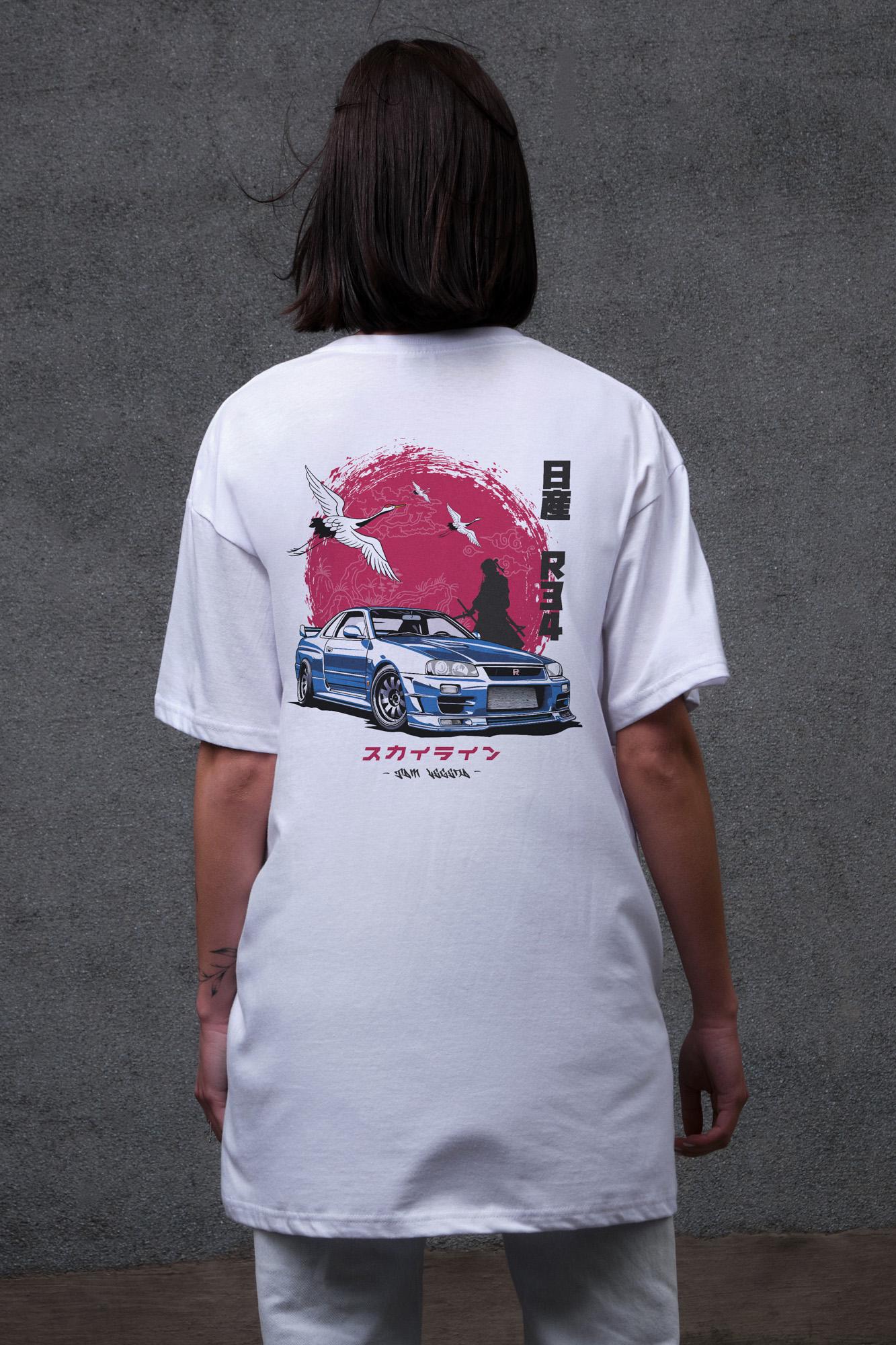 Футболка женская Without с принтом Skyline оверсайз S/M White (S8049505)