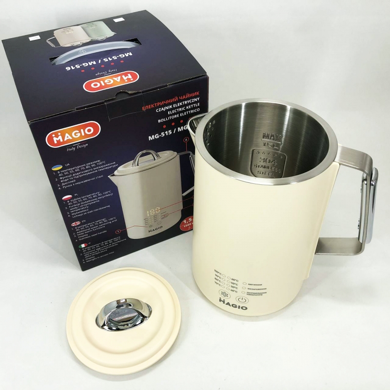 Електрочайник Magio MG-516 з регулювання температури 1,5 л 1500W (26202743) - фото 8 Електрочайник Magio MG-516 з регулювання температури 1,5 л 1500W (26202743) - фото 8