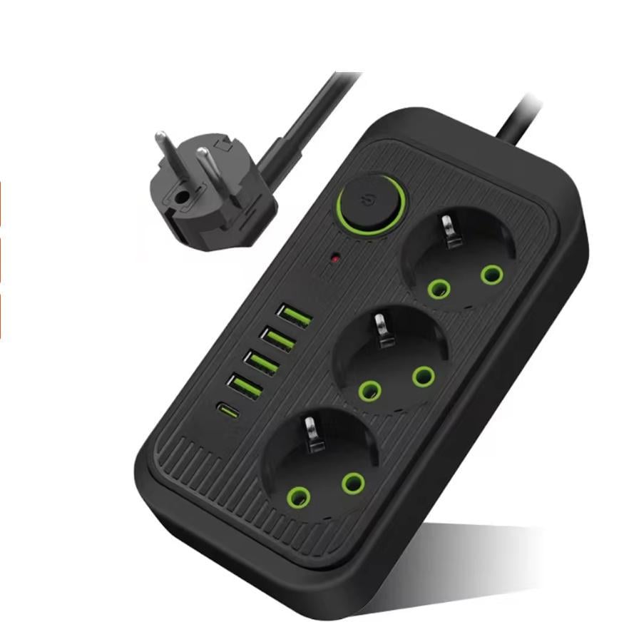 Сетевой фильтр Fuan F09U 4 USB 3AC 16A Черный (28061995) - фото 2