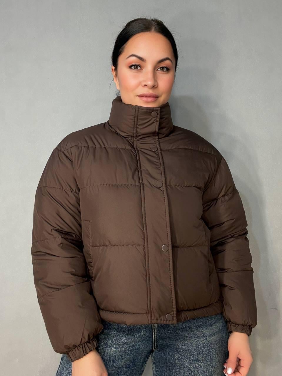 Куртка женская Fashions 87226 короткая демисезонная L Коричневый (6273)