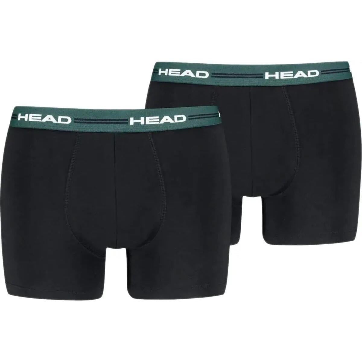 Трусы боксерки Head MEN ELASTIC BOXER 2P 701234928-001 2 шт. M Черно-темно-зеленый (56912-48)