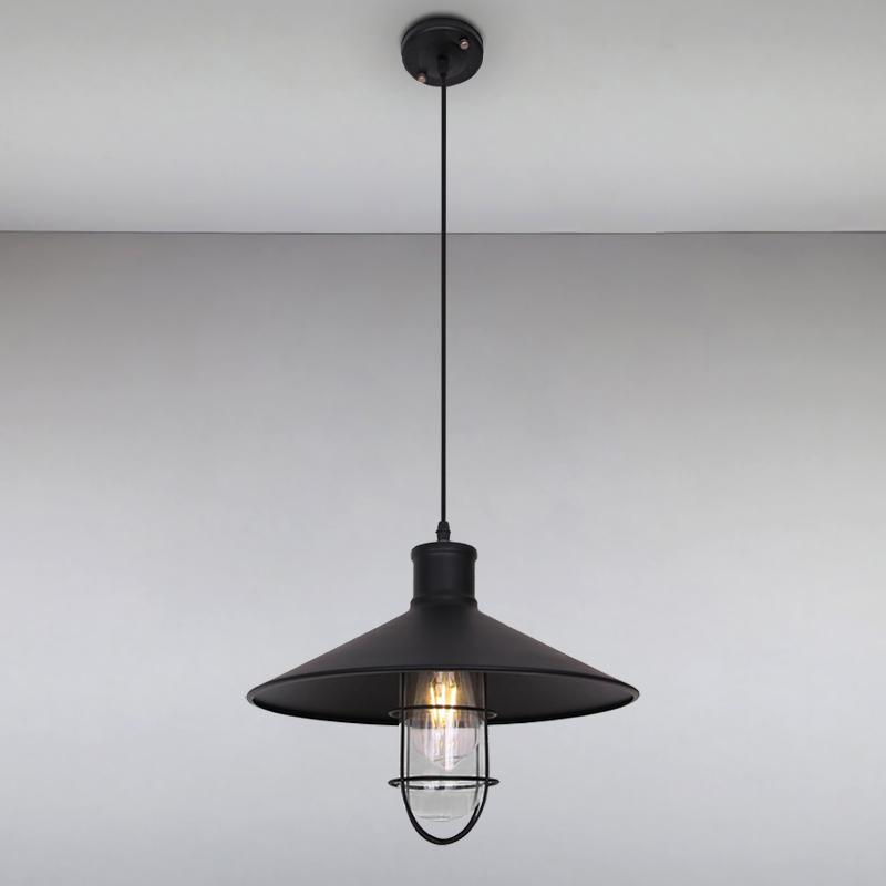 Люстра підвісна лофт Light House LS-15534-1 BK 360 на одну лампу Чорний