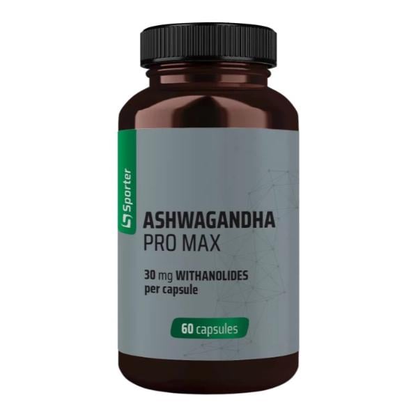Ашфаганды для спорта Sporter Ashwagandha Pro Max 30 мг Withanolides 30 мг 60 капс. (000027354)