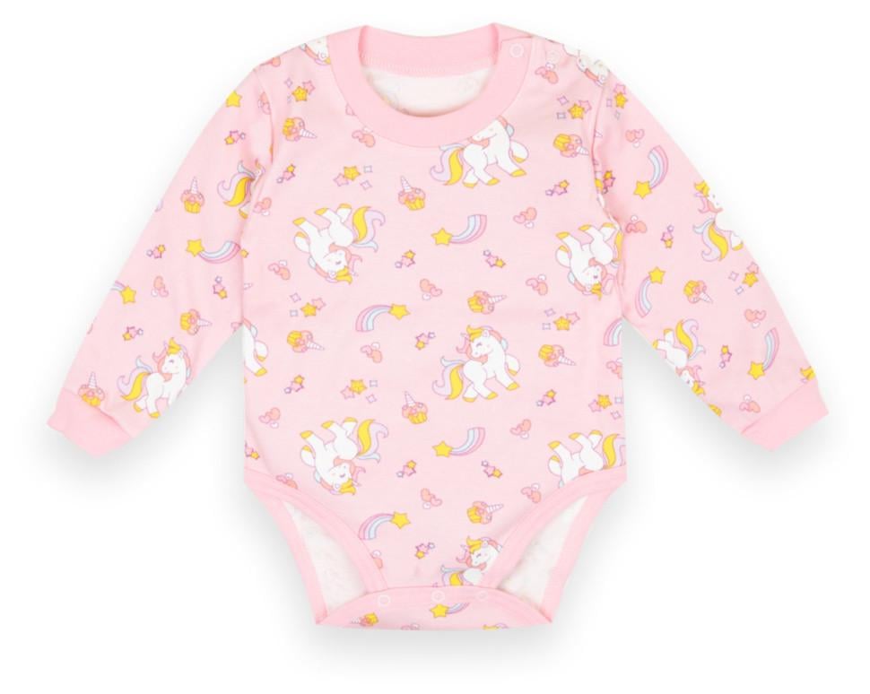 Боди детское хлопковое для девочки на кнопках Gabbi BD-22-1-3 Мяу 86 см Коралловый (13208)