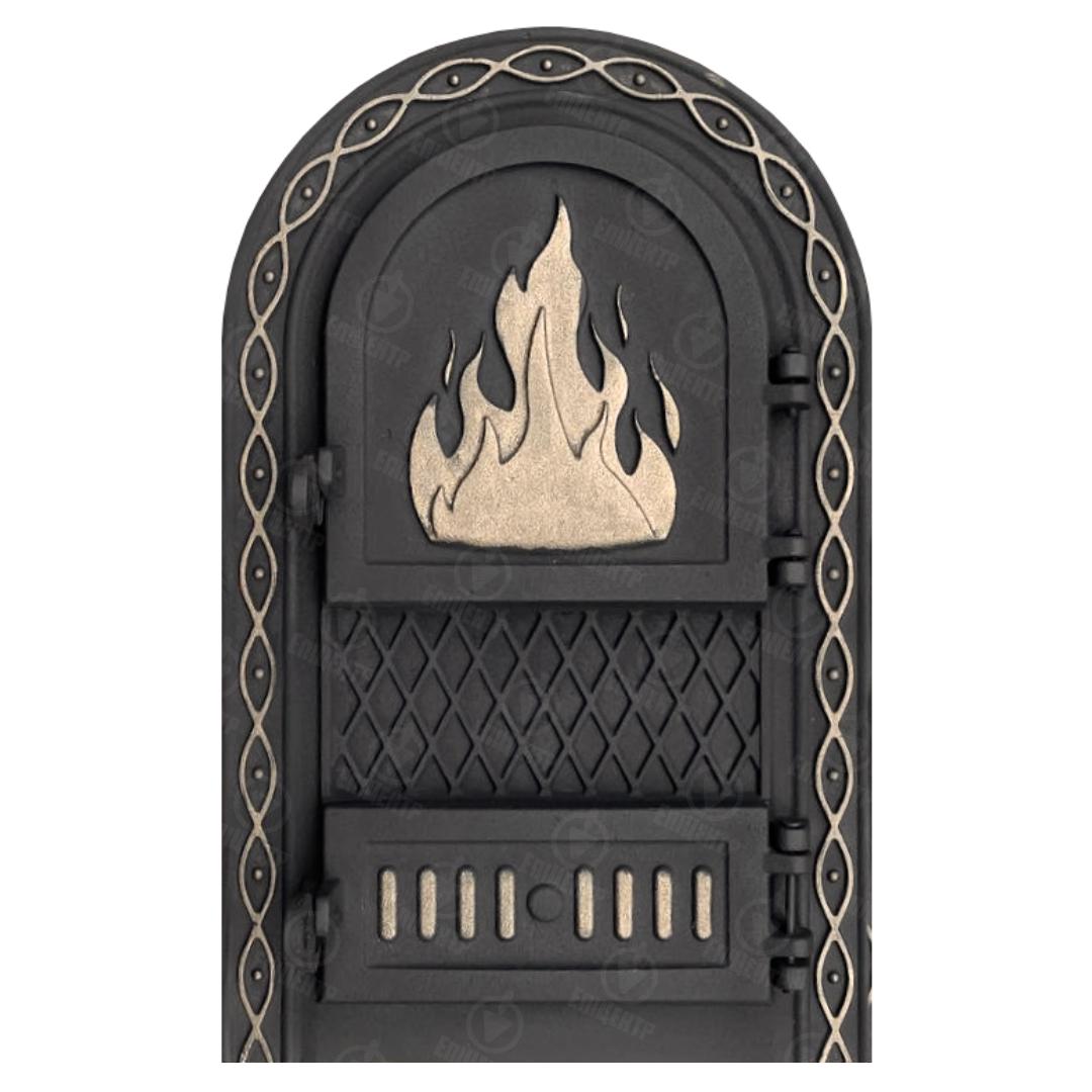 Дверцы для печи чугунные Dali ВД-ЯП спаренные 330х520 мм (1527-gold)