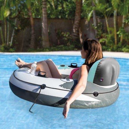 Надувное кресло-круг для отдыха на воде, с подстаканниками и тросом, 135 см. Intex бирюзовое - фото 3 Надувное кресло-круг для отдыха на воде, с подстаканниками и тросом, 135 см. Intex бирюзовое - фото 3