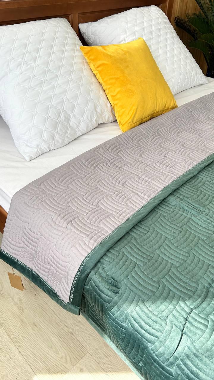 Плед-покривало велюровий бархатистий 210x230 см Смарагдовий (П4К-М-velur-pokruvalo002-03) - фото 4 Плед-покривало велюровий бархатистий 210x230 см Смарагдовий (П4К-М-velur-pokruvalo002-03) - фото 4