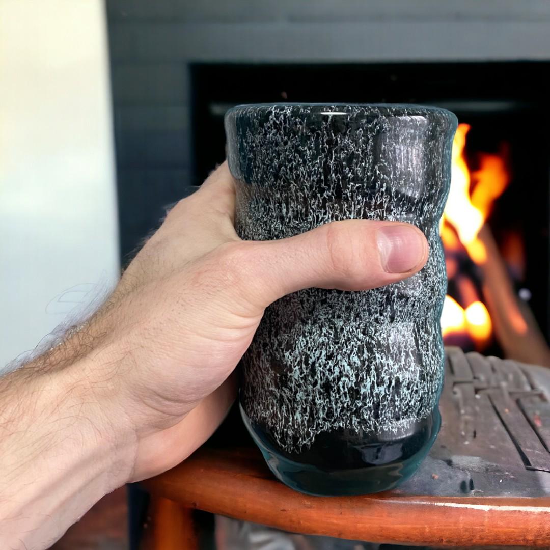 Стакан ручной работы 2шт. Черно-зеленый/Синий (14505904) - фото 4 Стакан ручной работы 2шт. Черно-зеленый/Синий (14505904) - фото 4