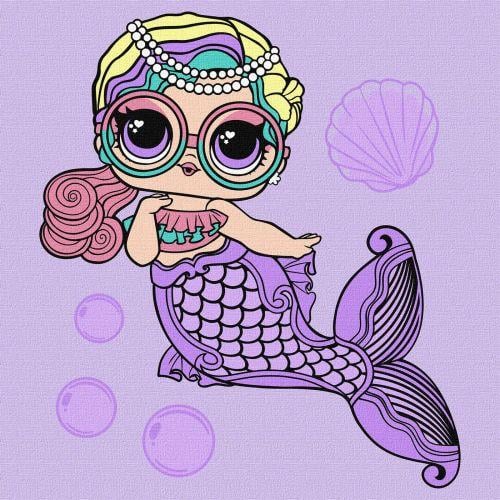 Картина за номерами з фарбами металік L.O.L. Surprise! Mermaids. Miss Sea 40х40 см (2987478332)