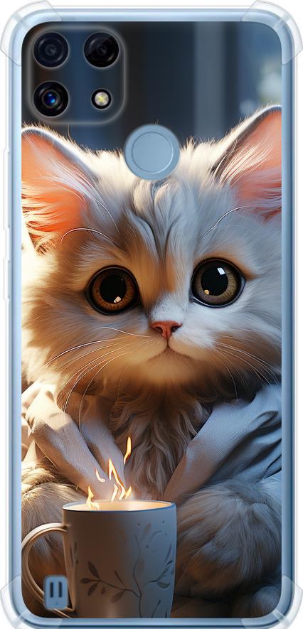 Чехол на Realme C21 White cat (5646sp-2321-42517)