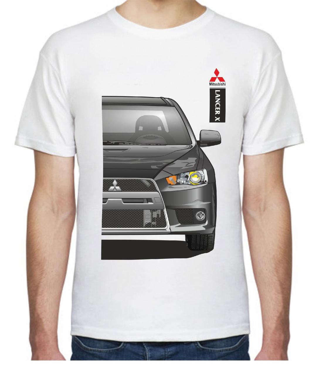 Футболка мужская Avtolife Mitsubishi Lancer X FR 207411 XL Черный/Белый (2496438562)
